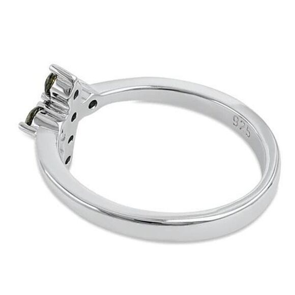 Sterling Silver Cross Peridot Ring Womens New - Picture 4 of 4